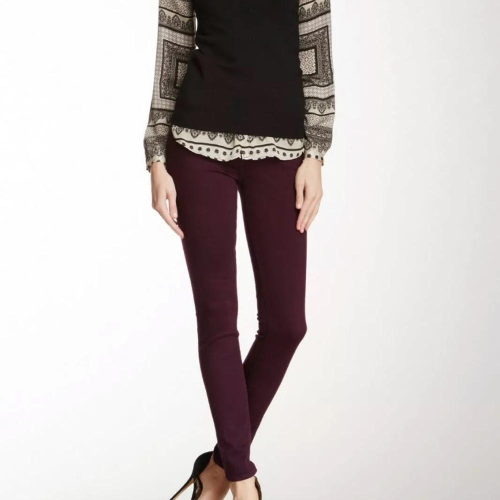 7 for all Mankind Skinny Jeans Burgundy 24